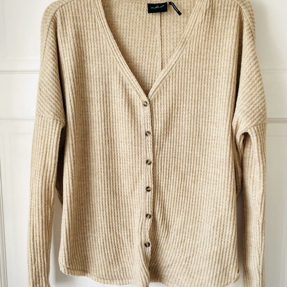 UO Out From Under Jojo Thermal Button-Front Top - Picture 13 of 15